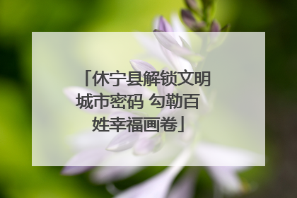 休宁县解锁文明城市密码 勾勒百姓幸福画卷