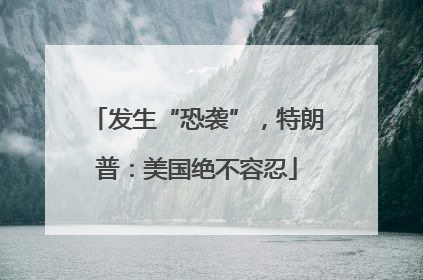 发生“恐袭”，特朗普：美国绝不容忍