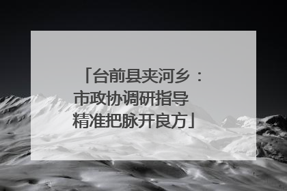 台前县夹河乡：市政协调研指导 精准把脉开良方