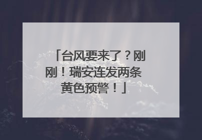 台风要来了？刚刚！瑞安连发两条黄色预警！