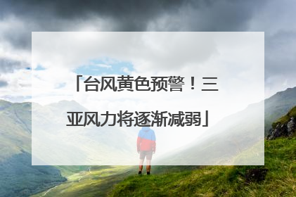 台风黄色预警！三亚风力将逐渐减弱