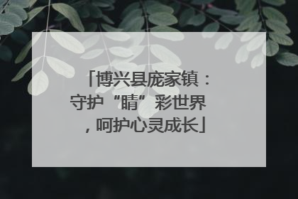 博兴县庞家镇：守护“睛”彩世界，呵护心灵成长