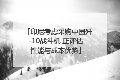 印尼考虑采购中国歼-10战斗机 正评估性能与成本优势
