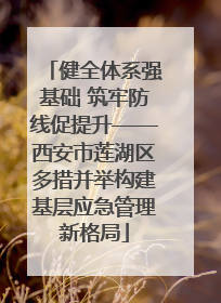 健全体系强基础 筑牢防线促提升——西安市莲湖区多措并举构建基层应急管理新格局
