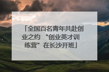 全国百名青年共赴创业之约 “创业英才训练营”在长沙开班