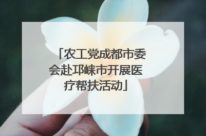 农工党成都市委会赴邛崃市开展医疗帮扶活动