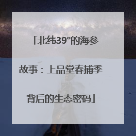 北纬39°的海参故事：上品堂春捕季背后的生态密码
