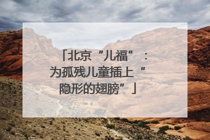 北京“儿福”：为孤残儿童插上“隐形的翅膀”