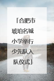 合肥市琥珀名城小学举行少先队入队仪式