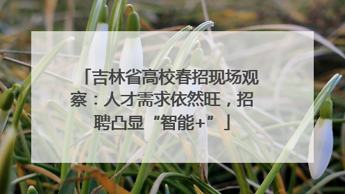 吉林省高校春招现场观察：人才需求依然旺，招聘凸显“智能+”