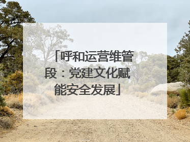 呼和运营维管段：党建文化赋能安全发展