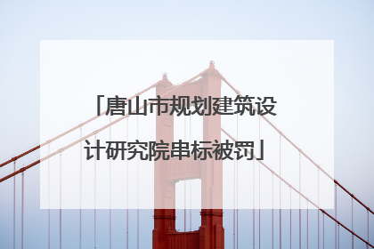 唐山市规划建筑设计研究院串标被罚