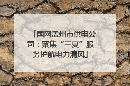 国网孟州市供电公司：聚焦“三夏”服务护航电力清风
