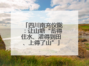 四川南充仪陇：让山塘“蓄得住水、灌得到田、上得了山”