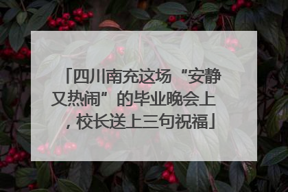 四川南充这场“安静又热闹”的毕业晚会上，校长送上三句祝福
