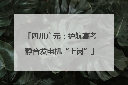 四川广元：护航高考 静音发电机“上岗”