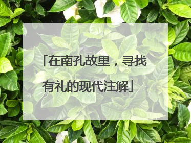在南孔故里，寻找有礼的现代注解
