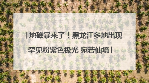 地磁暴来了！黑龙江多地出现罕见粉紫色极光 宛若仙境