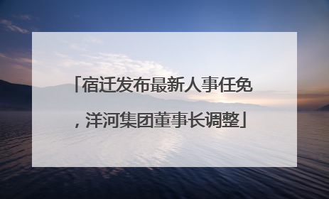 宿迁发布最新人事任免，洋河集团董事长调整