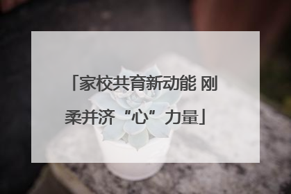 家校共育新动能 刚柔并济“心”力量