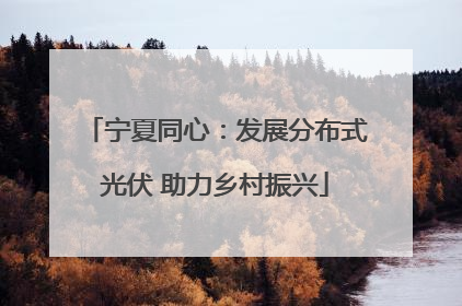 宁夏同心：发展分布式光伏 助力乡村振兴