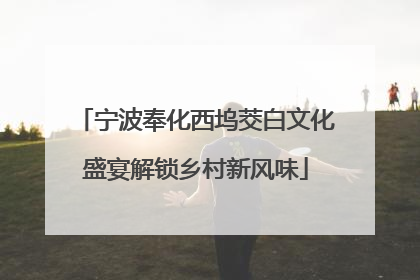 宁波奉化西坞茭白文化盛宴解锁乡村新风味