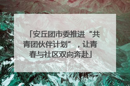 安丘团市委推进“共青团伙伴计划”，让青春与社区双向奔赴