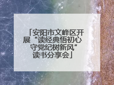 安阳市文峰区开展“读经典悟初心 守党纪树新风”读书分享会