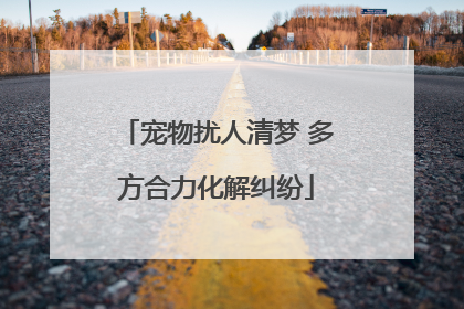 宠物扰人清梦 多方合力化解纠纷