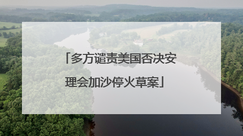 多方谴责美国否决安理会加沙停火草案