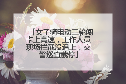 女子骑电动三轮闯卡上高速，工作人员现场拦截没追上，交警巡查截停