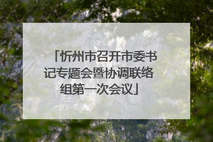 忻州市召开市委书记专题会暨协调联络组第一次会议