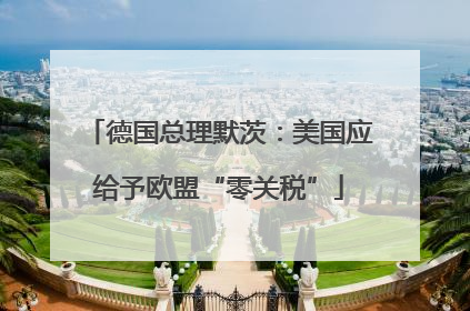 德国总理默茨：美国应给予欧盟“零关税”