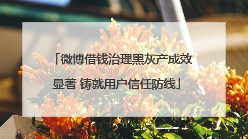 微博借钱治理黑灰产成效显著 铸就用户信任防线
