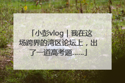 小彭vlog｜我在这场跨界的湾区论坛上，出了一道高考题……