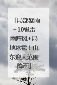 局部暴雨+10级雷雨阵风+局地冰雹！山东迎大范围降雨