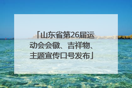山东省第26届运动会会徽、吉祥物、主题宣传口号发布