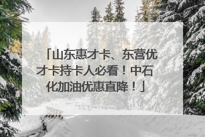 山东惠才卡、东营优才卡持卡人必看！中石化加油优惠直降！