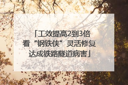 工效提高2到3倍 看“钢铁侠”灵活修复达成铁路隧道病害