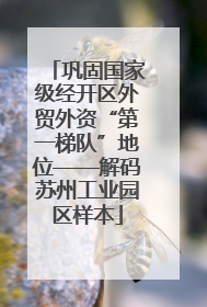 巩固国家级经开区外贸外资“第一梯队”地位——解码苏州工业园区样本