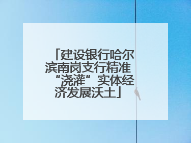 建设银行哈尔滨南岗支行精准“浇灌”实体经济发展沃土