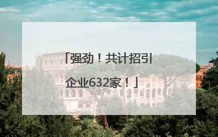 强劲！共计招引企业632家！