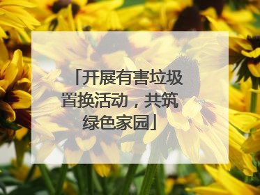 开展有害垃圾置换活动，共筑绿色家园