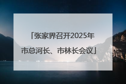 张家界召开2025年市总河长、市林长会议
