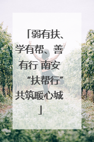 弱有扶、学有帮、善有行 南安“扶帮行”共筑暖心城
