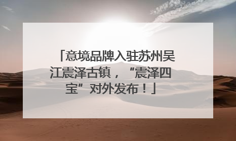 意境品牌入驻苏州吴江震泽古镇，“震泽四宝”对外发布！
