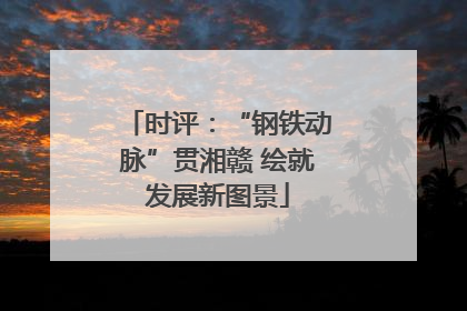 时评：“钢铁动脉”贯湘赣 绘就发展新图景