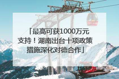 最高可获1000万元支持！湖南出台十项政策措施深化对德合作