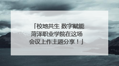 校地共生 数字赋能 菏泽职业学院在这场会议上作主题分享！