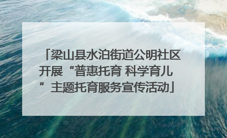 梁山县水泊街道公明社区开展“普惠托育 科学育儿”主题托育服务宣传活动